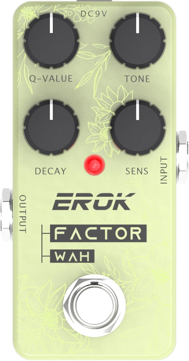 EROK Wah Pedal – Exaggerated Slap Funky & Subtle Attractive Wah Filter for Guitar & Bass, True Bypass - Image 1